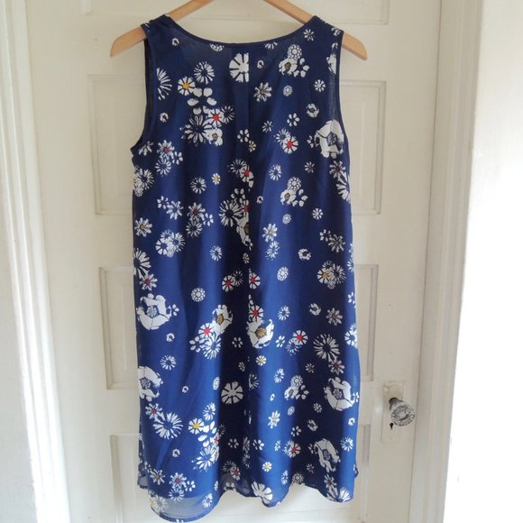 Jason Wu for Target Navy Blue Floral Chiffon Dress M - Picture 8 of 12
